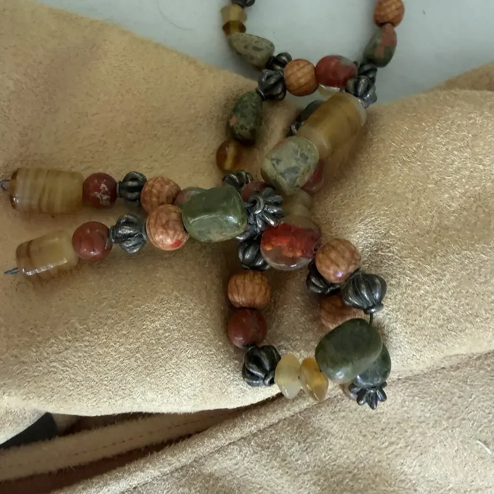 Beaded Napkin Set Gold Brown Cream Table Linens Rings Elegant Dining Decor